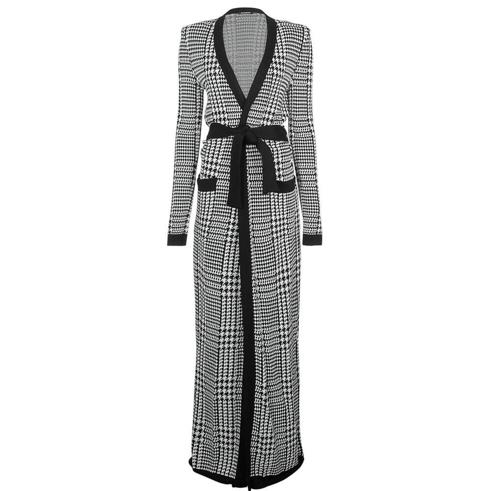 NWT Balmain long Knit Belted Jacket Dress size 38
